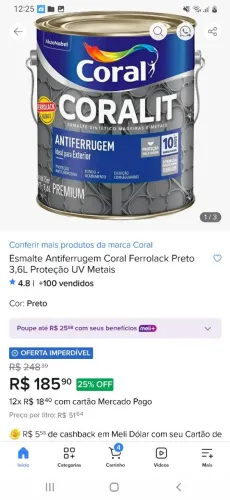Tinta esmalte Coral e Inquine