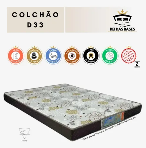 Colchão espuma D33 casal com 17 dupla face pronta entrega