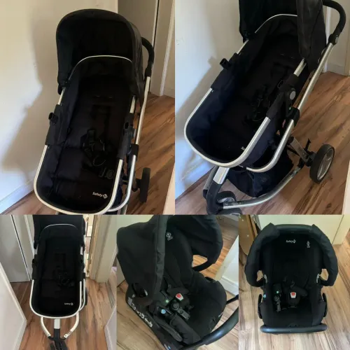Carrinho de bebê Moisés e bebê conforto 