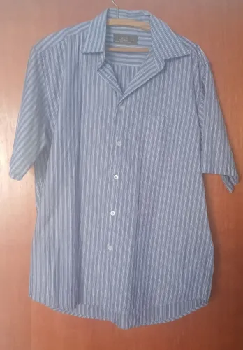 Camisa Listrada Masculina (Manga Curta)