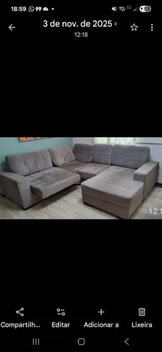 Sofá modular grande, com cheise e modulos retratéis 