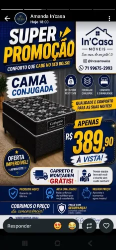 CAMA CASAL $389,90 ENTREGAMOS AINDA HJ GRÁTIS