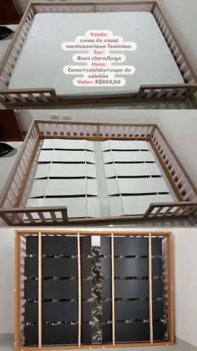 Cama de casal montessoriana feminina