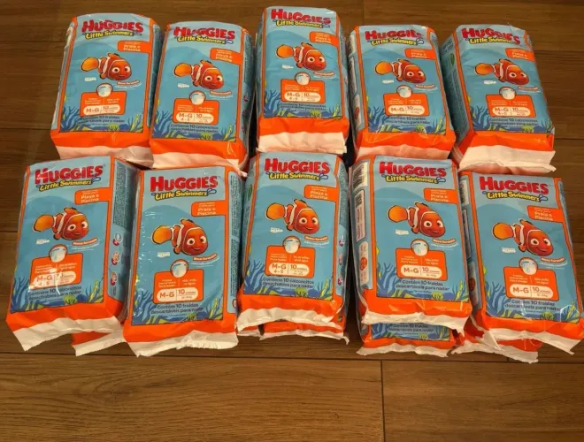 Fraldas Huggies piscina e praia M-G