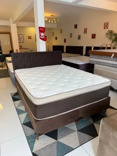 Colchão CASAL + BASE + COLCHÃO TOP - Entrego!