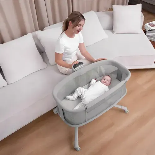 Aluguel Berço Portátil Acoplado 3 em 1 com Balanço Automático Mastela