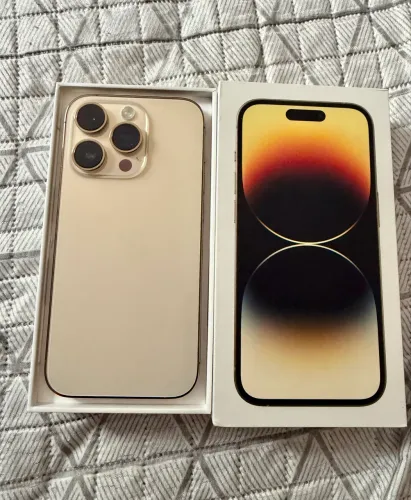 iPhone 14 Pro 256 gb dourado.