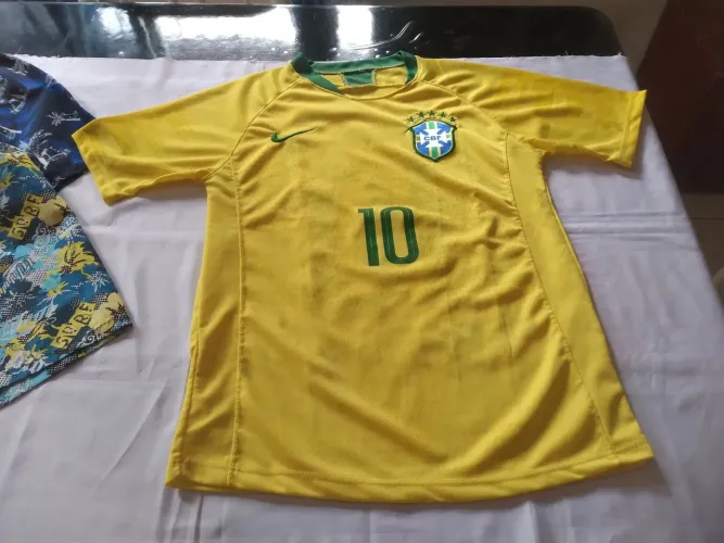 CAMISA DO BRASIL INFANTIL E SHORTS