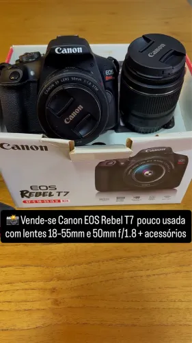Câmera Cânon T7 + Lente 18-55mm + acessórios 