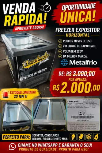 Freezer expositor horizontal Metalfrio 