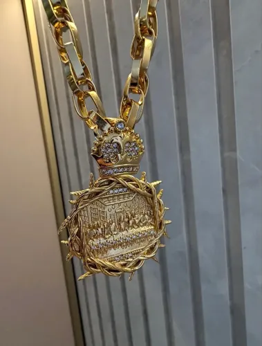 Pingente Banhado a Ouro 18k santa ceia