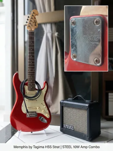 Guitarra Memphis By Tagima Vermelha MG32 + Amplificador Steel