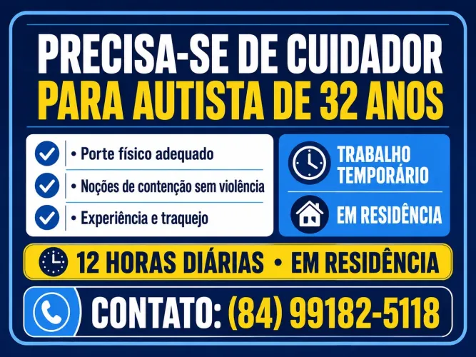 Cuidador para autista com contensão 
