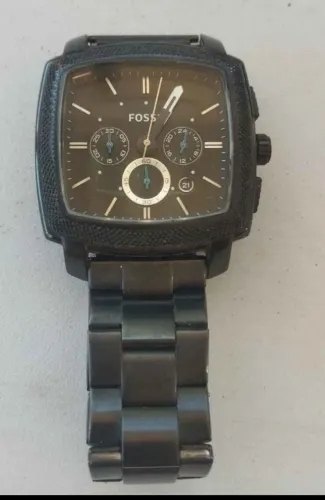 Relógio Masculino Fossil Machine FS4718 Cronógrafo Preto