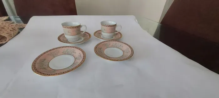 Raridade Par de xícaras de café Porcelana Schmidt Coleção Voyage Anos 90