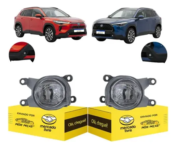 Par Farol Milha Toyota Corolla Cross 2021 22 23 A 2026 Led Cristal