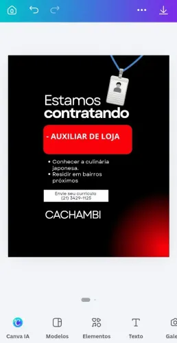 VAGA ABERTA: AUXILIAR DE LOJA
