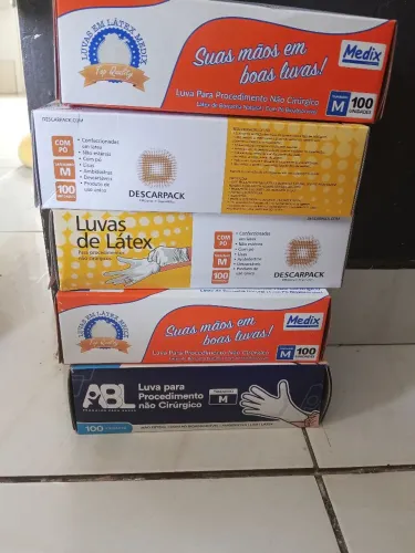 Caixa de luva latex de borracha natural média de preço e 30 pra cima cada cx