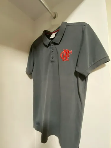Camisa polo Flamengo CRF cinza chumbo