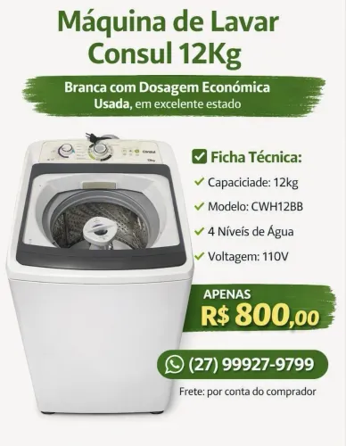 Máquina de Lavar Cônsul 12kg