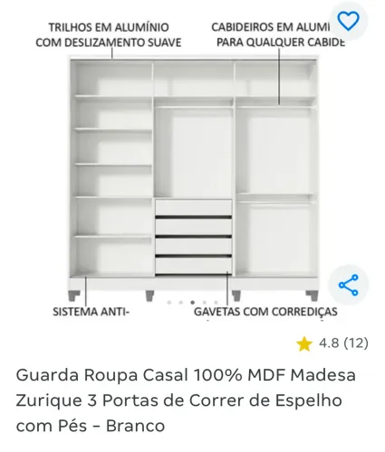 Guarda roupa em MDF