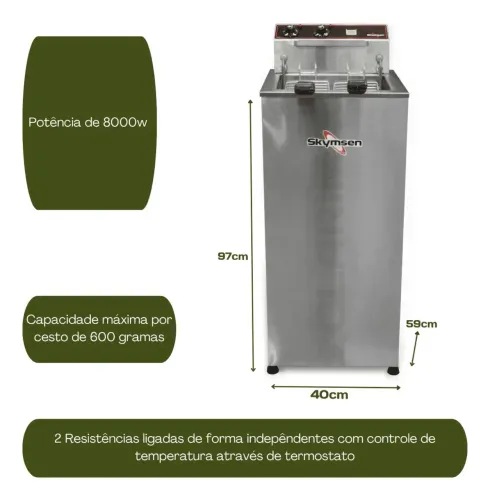 Fritadeira Industrial Skymsen Zona Fria - Pouquíssimo Uso