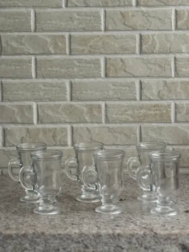 Conjunto com 6 Xícaras de Café de Vidro - Lindas e Clássicas
