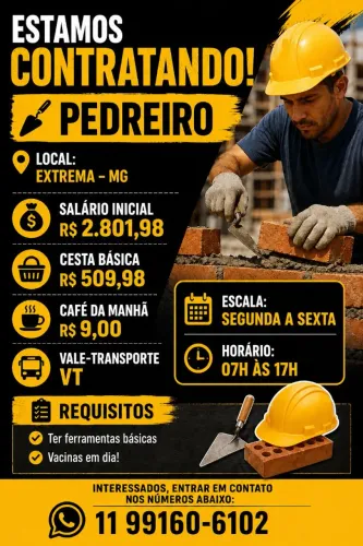 Vaga de pedreiro