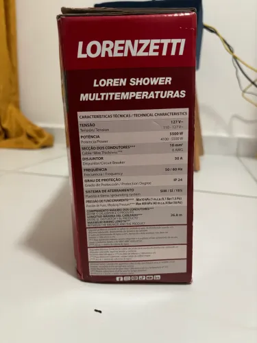 Chuveiro Elétrico Lorenzetti Loren Shower Multitemperaturas 127V - 5500W (Novo na Caixa)