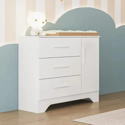 Comoda Popy Retro Lisa, 100% MDF - Peroba