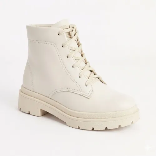 Bota/Coturno Feminina Baixa - Branco 
