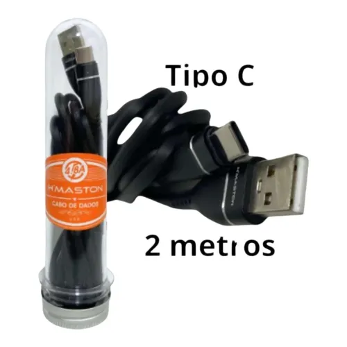 Cabo USB para typoc 2 metros  fibrado