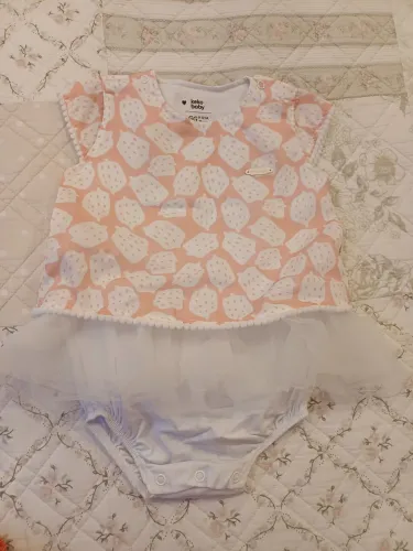 Vestido Keko Baby - 9 a 12 M - saia com tule - novo com etiqueta