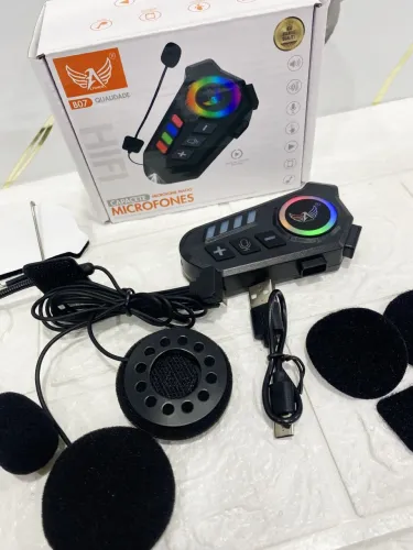 FONE COM MICROFONE PARA CAPACETE DE MOTOCICLETA