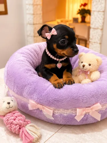 Miniatura Pinscher black e tan femeazinha