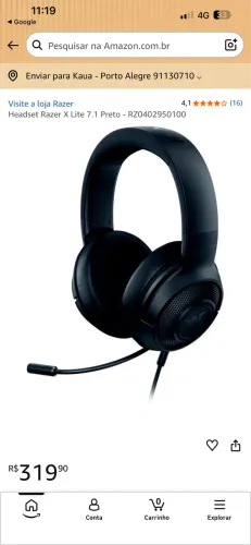 Vendo Headset kraken lite 7.1 (aceito negociar)