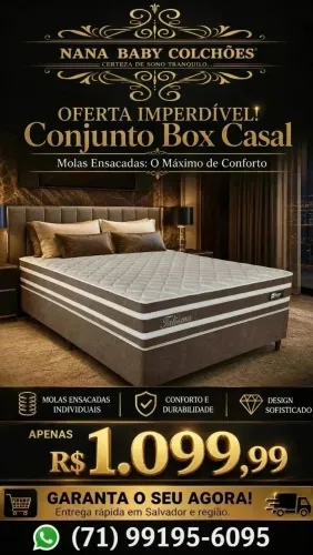 Conjunto Box Casal Molas Ensacadas