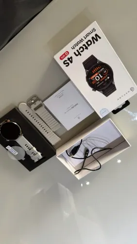 Smartwatch Haylou Watch 4S Prata - Estado de Novo - Tela AMOLED, GPS, Chamadas