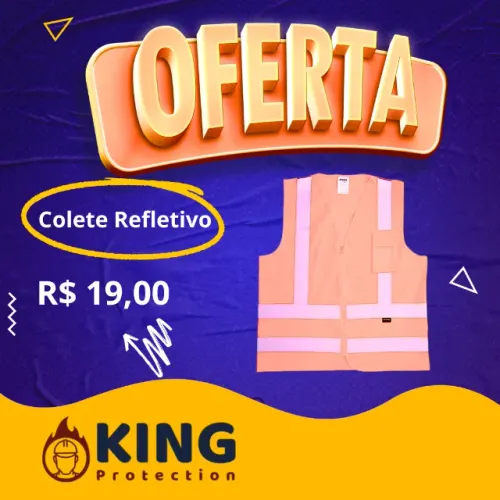 COLETE REFLETIVO POLIESTER WORKER LARANJA FLUOR
