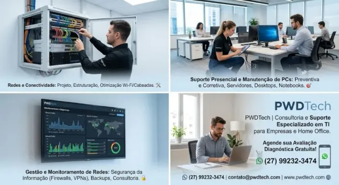 Suporte em TI e Redes para Empresas | Atendimento Presencial e Remoto