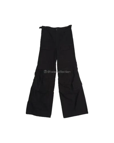 calça flared cargo balenciaga em preto