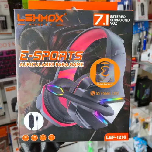 Headset Gamer para PC, Notebook, Computador, Luzes Coloridas 7.1 Alta Qualidade Fones