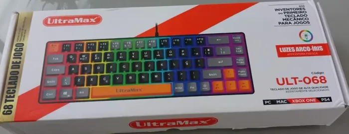Teclado de jogo luzes arco-íris ultramax
