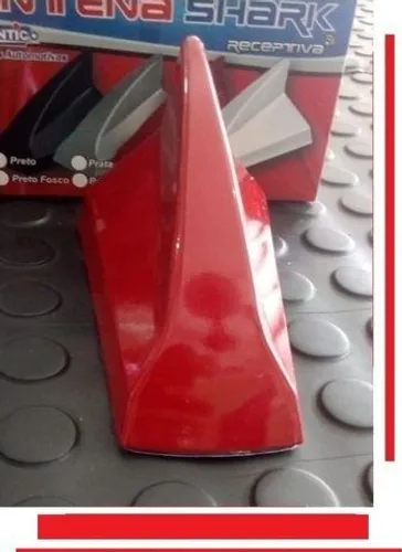 Antena Barbatana Shark Tubarão c sinal radio cores vermelho preto Fosco Prata branco