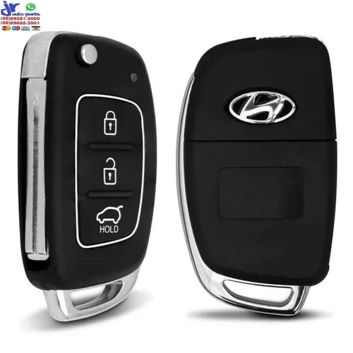 Chave Canivete Hyundai HB20 2012 2013 2014 2015 2016 2017 2018 3 Botões Preto