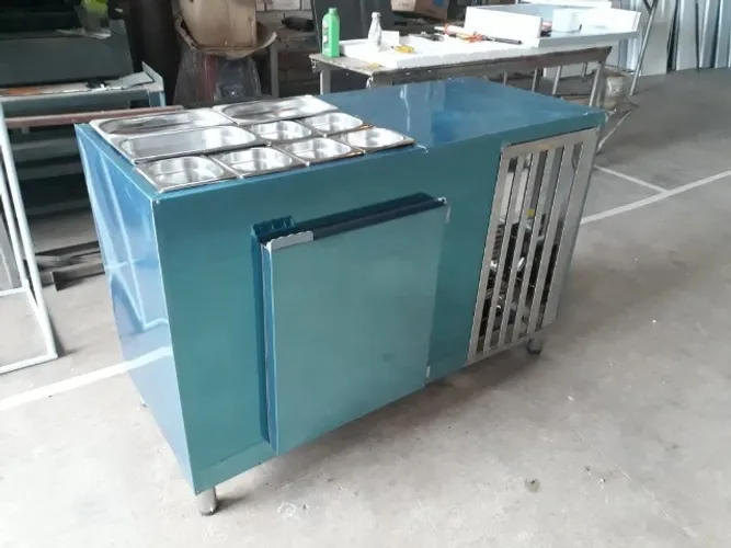 Balcão Condimentador de encosto INOX 1,40m