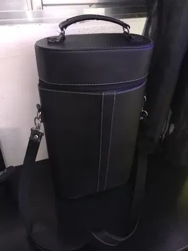 Bolsa / Porta Vinho Em Couro Legítimo 2 Garrafas Super Premium