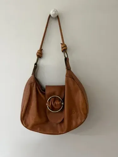 bolsa de couro caramelo