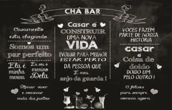 Chá bar! Chá de casa nova! Fundo Fotográfico em Tecido Chá Bar 1,50alt x 2,4 larg