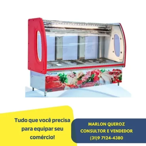 Balcao de Açougue Polo Frio 2,0M com Iluminação
